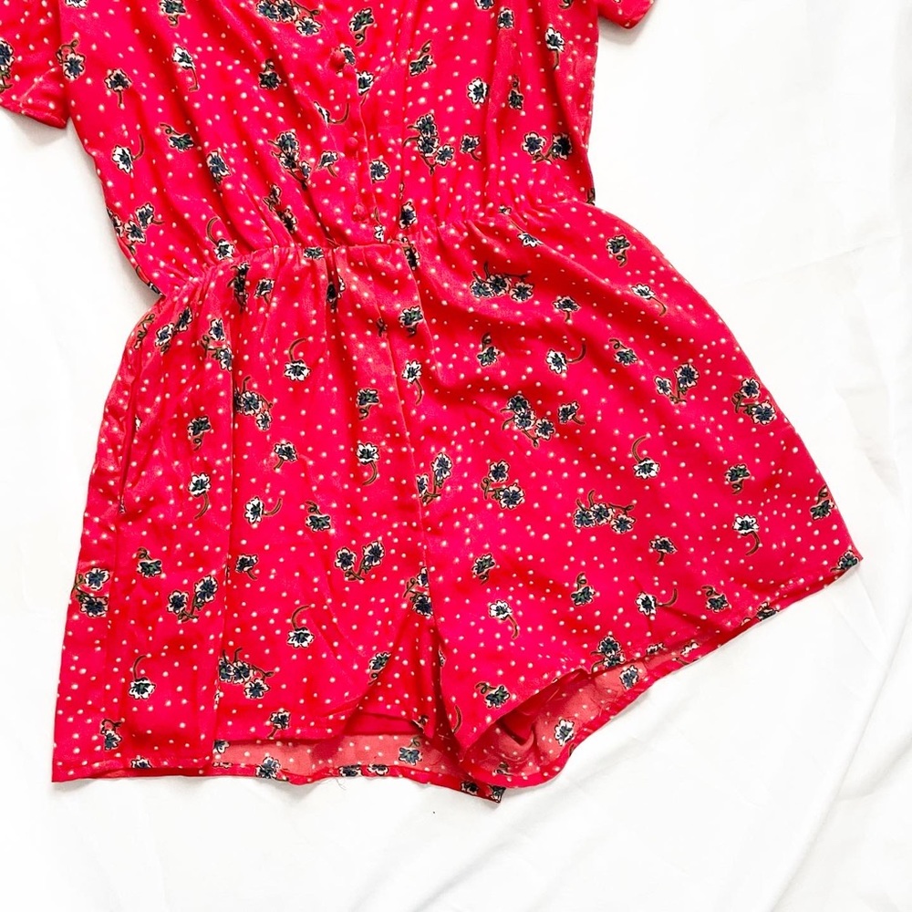 EXTRA 50% OFF! Sienna Sky Red Floral Romper - Picture 3 of 5